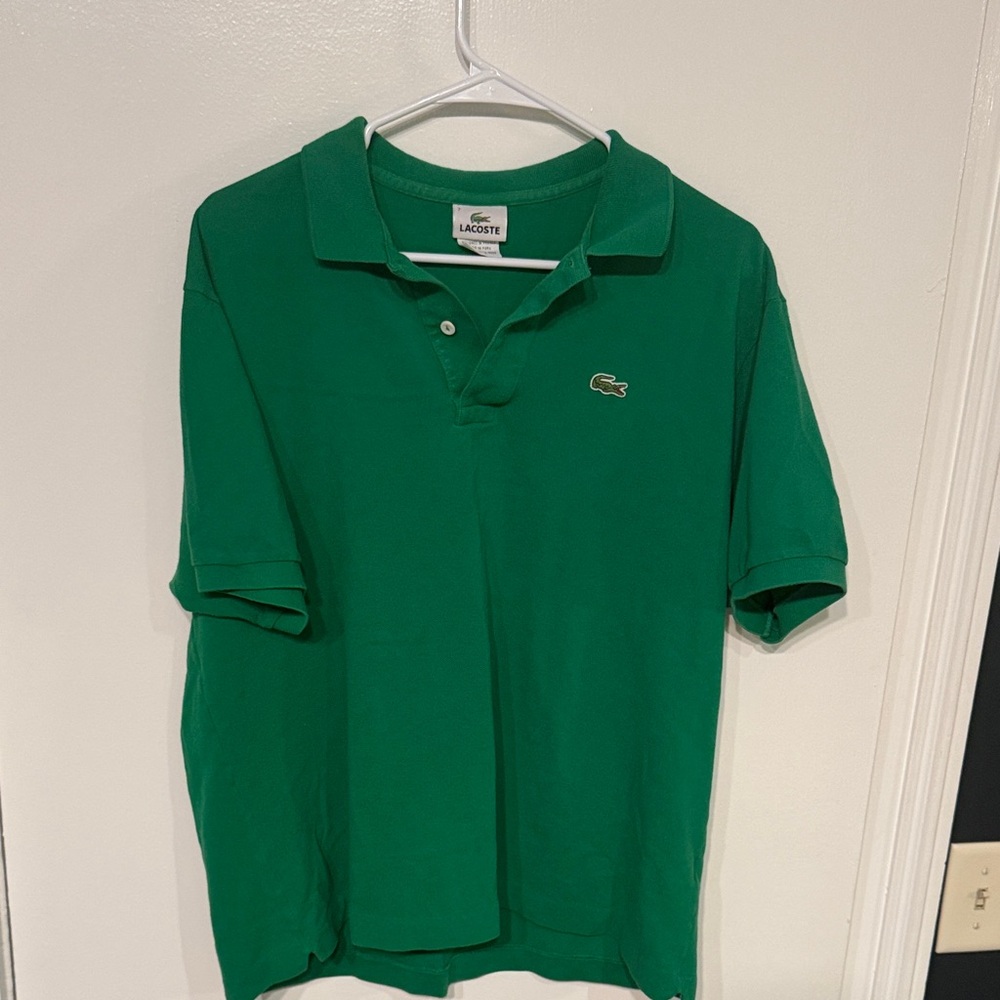Lacoste Vibrant Pique Green Polo Shirt XL EU 7